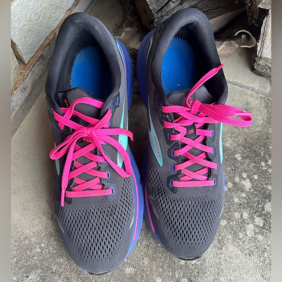 Brooks Ghost 15 Athletic Running sneaker shoes in Black,Pink & purple Sz-12. M - Picture 4 of 14